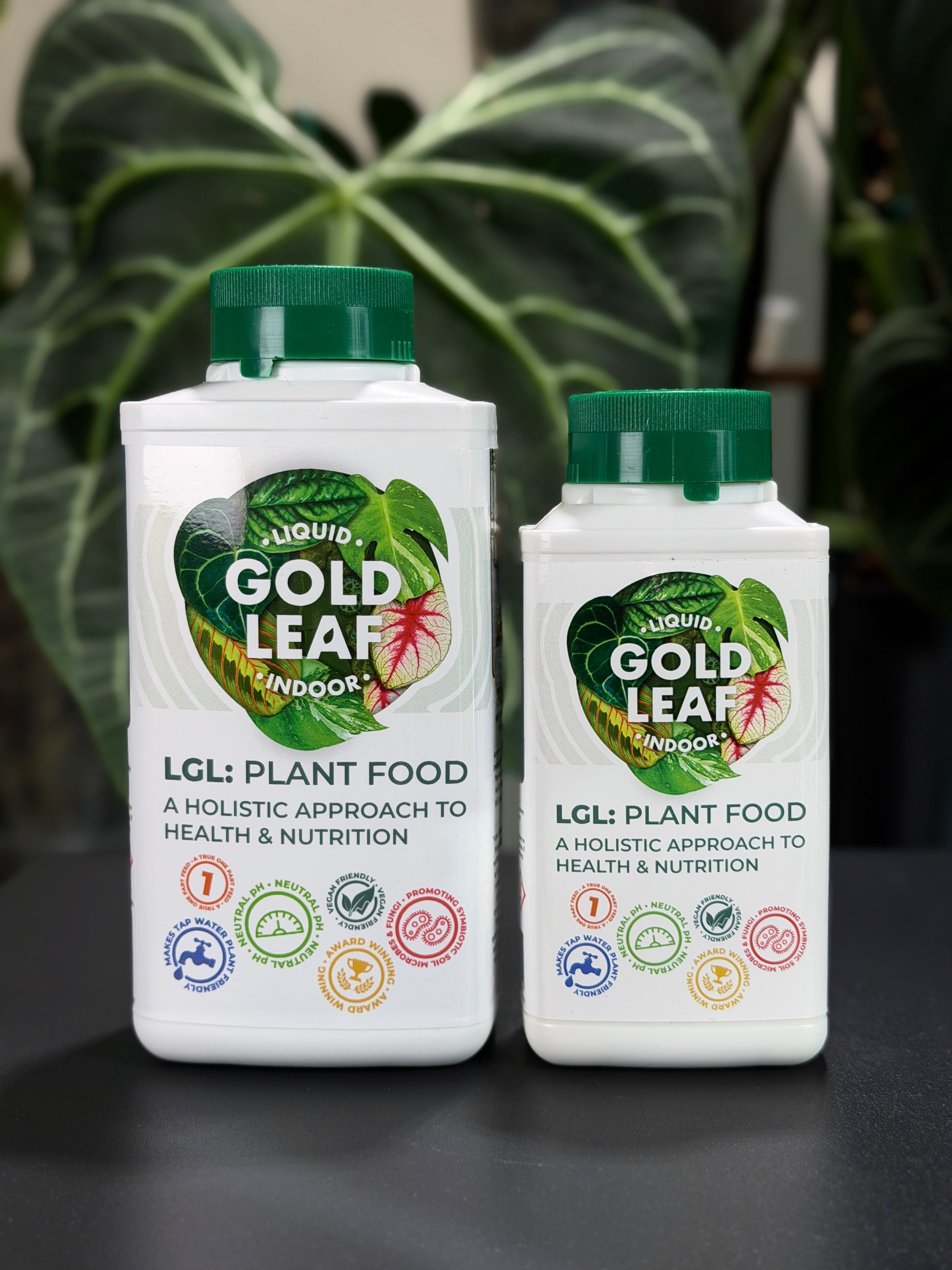Liquid Gold Leaf Liquid Pflanzendünger für Zimmerpflanzen in zwei Flaschengrößen 250ml und 500ml